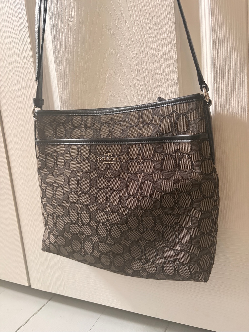 COACH Brown/Black Signature Crossbody Bag